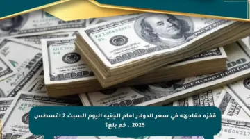 قفزة مفاجئة في سعر الدولار أمام الجنيه اليوم السبت 2 أغسطس 2025.. كم بلغ؟